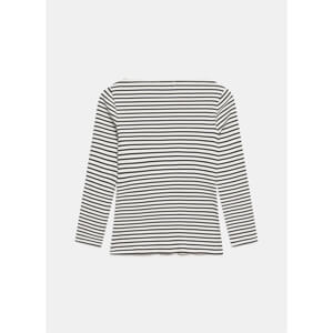 Mint Velvet White Striped Wide Neck Top